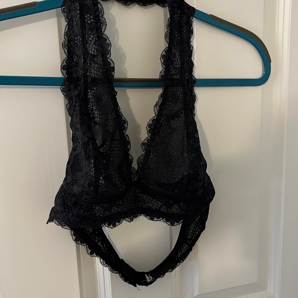 Free People lace bralette top.  Black. Size XS/small. Gently used.